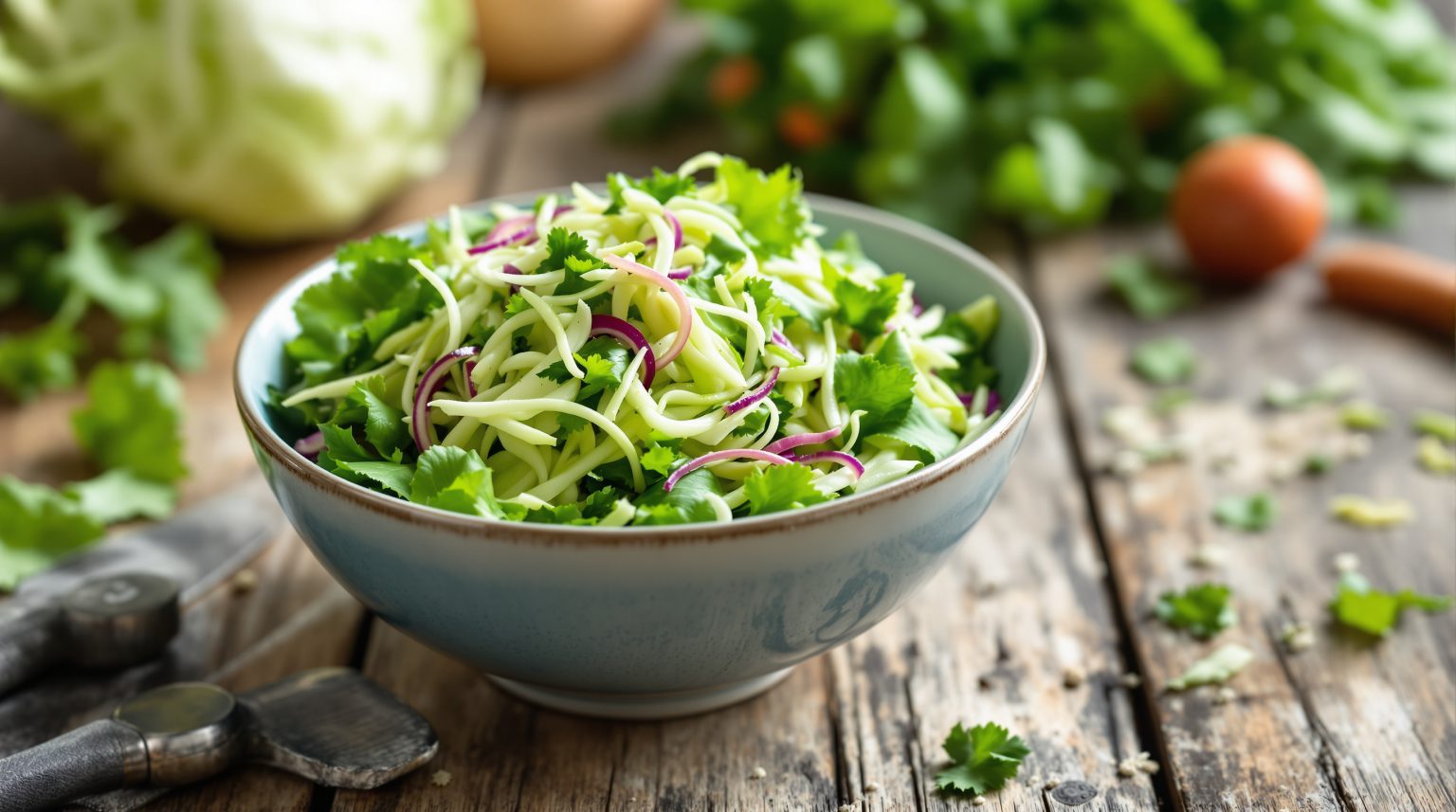 Salade de chou chinois cru : recette simple et rapide